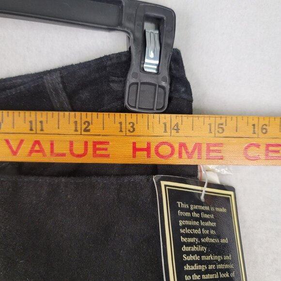 Revue Womens Genuine Leather Black Suede Pants Size 10 Mid-Rise Straight Leg - Picture 10 of 13